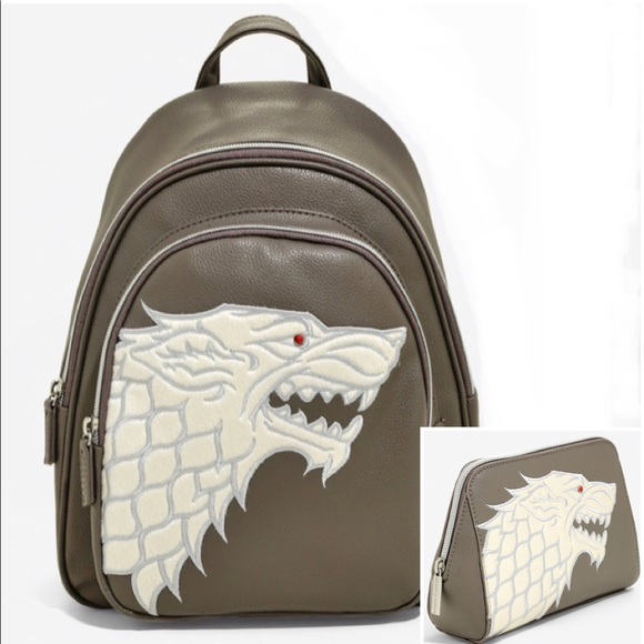 DANIELLE NICOLE GAME OF THRONES House Stark MINI BACKPACK & ZIPPER POUCH! - Picture 1 of 8